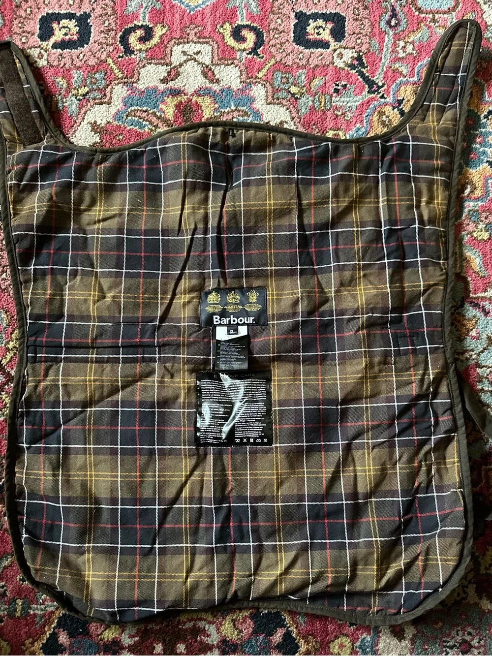 Barbour Olive Green Waxed Dog Coat XL